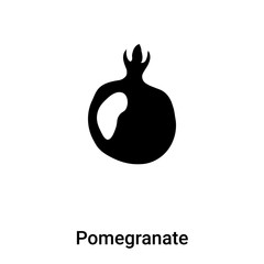 Pomegranate icon vector isolated on white background, logo concept of Pomegranate sign on transparent background, black filled symbol