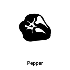 Pepper icon vector isolated on white background, logo concept of Pepper sign on transparent background, black filled symbol
