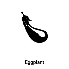 Eggplant icon vector isolated on white background, logo concept of Eggplant sign on transparent background, black filled symbol