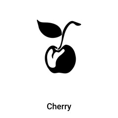 Cherry icon vector isolated on white background, logo concept of Cherry sign on transparent background, black filled symbol