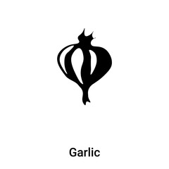 Garlic icon vector isolated on white background, logo concept of Garlic sign on transparent background, black filled symbol