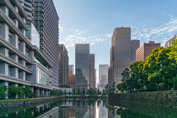 Fototapeta na wymiar Office buildings and skyscrapers in Tokyo city downtown area