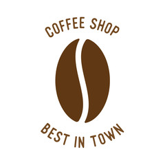 Coffee Bean Vector Illustration with Text