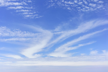 Beautiful white clouds and blue sky for background