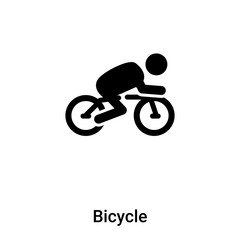 Bicycle icon vector isolated on white background, logo concept of Bicycle sign on transparent background, black filled symbol