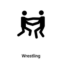 Wrestling icon vector isolated on white background, logo concept of Wrestling sign on transparent background, black filled symbol