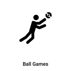 Ball Games icon vector isolated on white background, logo concept of Ball Games sign on transparent background, black filled symbol