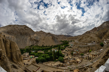 Lamayuru Village view from Lamayuru Monastery Leh Ladakh, Jammu and Kashmir , India in Summer