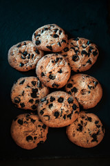 cookies on a black background