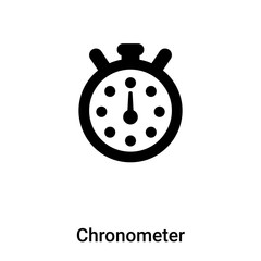 Chronometer icon vector isolated on white background, logo concept of Chronometer sign on transparent background, black filled symbol