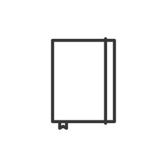 Hard Cover notepad, notebook icon. Vector thin line diary illustration