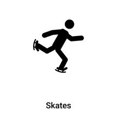 Skates icon vector isolated on white background, logo concept of Skates sign on transparent background, black filled symbol
