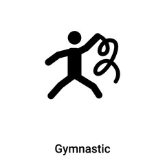 Gymnastic icon vector isolated on white background, logo concept of Gymnastic sign on transparent background, black filled symbol
