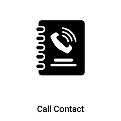 Call Contact icon vector isolated on white background, logo concept of Call Contact sign on transparent background, black filled symbol