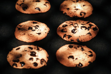 cookies on a black background