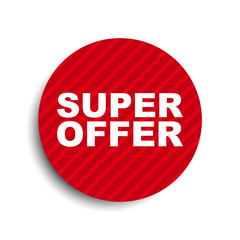 red circle banner element super offer