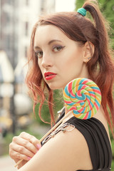 girl with lollipop