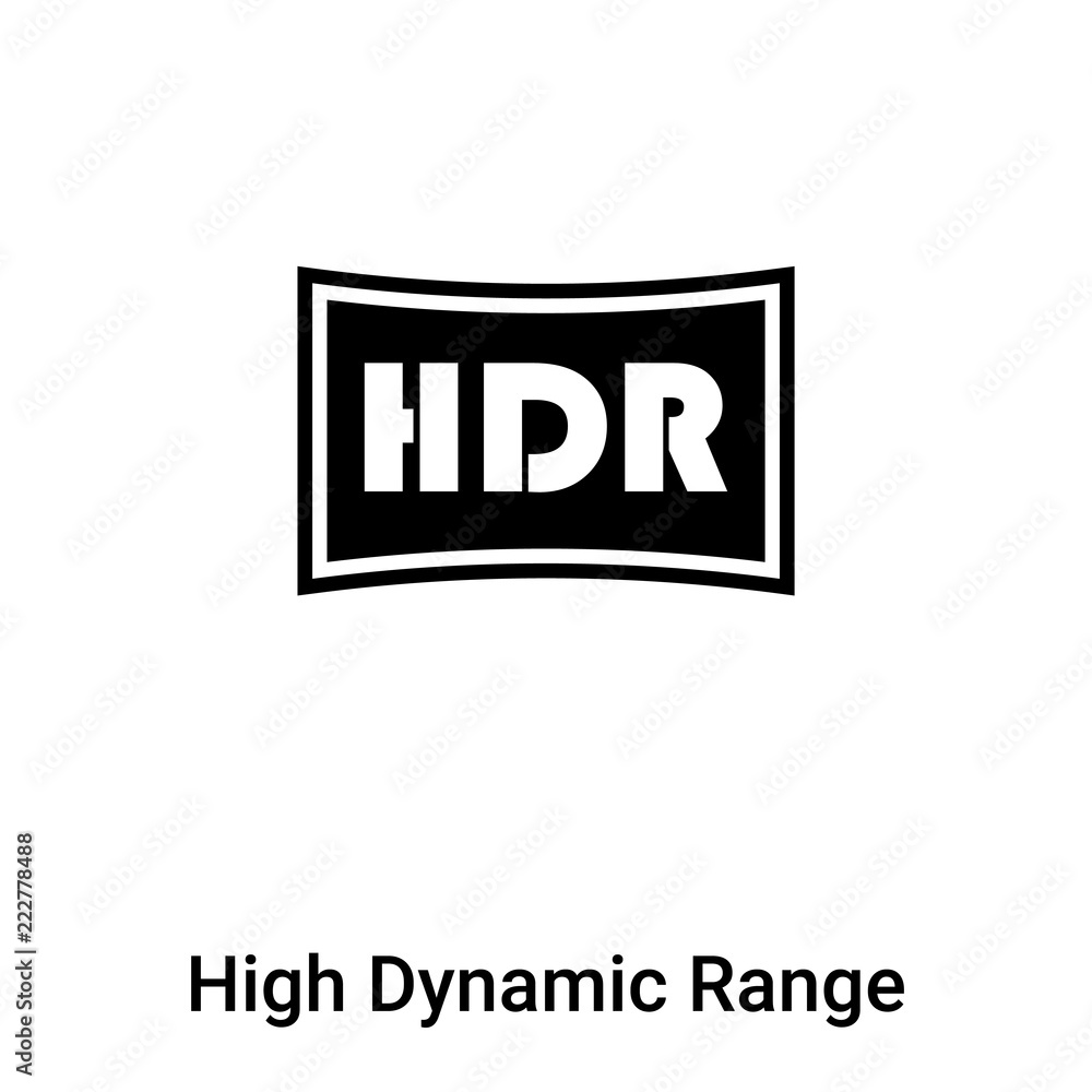 Poster high dynamic range imaging icon vector isolated on white background, logo concept of high dynamic ra