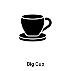 Big Cup icon vector isolated on white background, logo concept of Big Cup sign on transparent background, black filled symbol