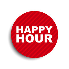 red circle banner element happy hour
