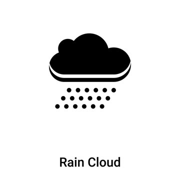 Rain Cloud icon vector isolated on white background, logo concept of Rain Cloud sign on transparent background, black filled symbol