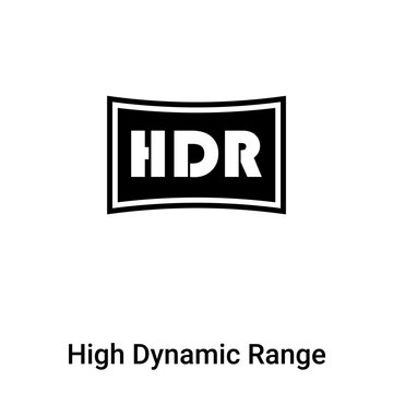 High Dynamic Range Imaging icon vector isolated on white background, logo concept of High Dynamic Range Imaging sign on transparent background, black filled symbol