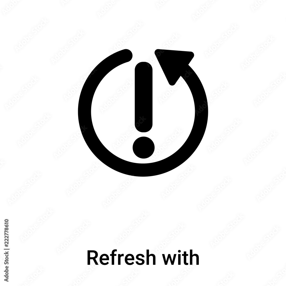 Poster refresh with exclamation icon vector isolated on white background, logo concept of refresh with excl