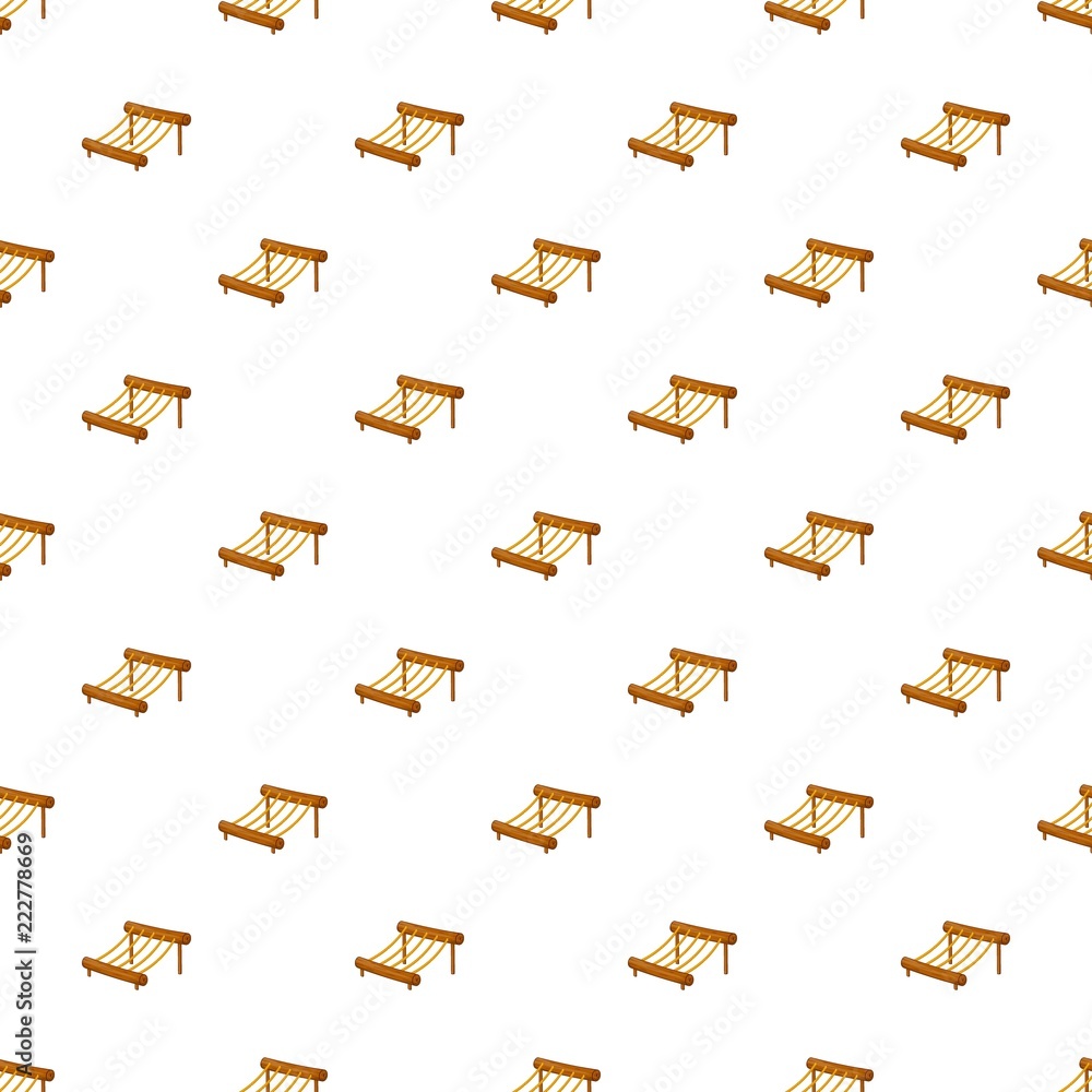 Poster rope bridge on a playground pattern. cartoon illustration of rope bridge on a playground vector patt