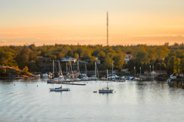 Fototapeta na wymiar boats in marina at sunset