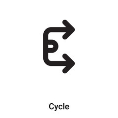 Cycle icon vector isolated on white background, logo concept of Cycle sign on transparent background, black filled symbol