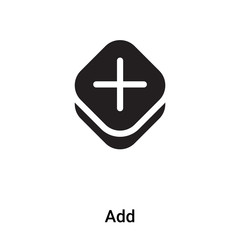 Obraz premium Add icon vector isolated on white background, logo concept of Add sign on transparent background, black filled symbol