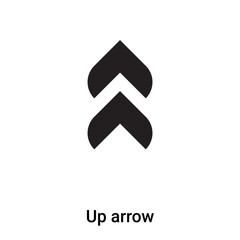 Up arrow icon vector isolated on white background, logo concept of Up arrow sign on transparent background, black filled symbol