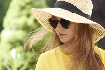 Portrait of young woman enjoy relaxing outdoor