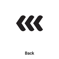 Back icon vector isolated on white background, logo concept of Back sign on transparent background, black filled symbol