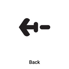 Back icon vector isolated on white background, logo concept of Back sign on transparent background, black filled symbol