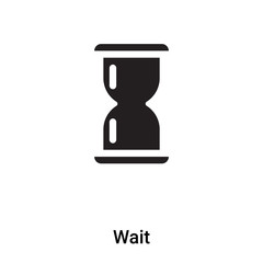 Wait icon vector isolated on white background, logo concept of Wait sign on transparent background, black filled symbol