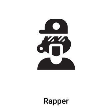Rapper icon vector isolated on white background, logo concept of Rapper sign on transparent background, black filled symbol