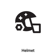 Helmet icon vector isolated on white background, logo concept of Helmet sign on transparent background, black filled symbol