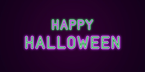 Neon festive inscription for Halloween