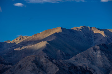 Mountain Valley with Blue sky in summer of Leh Ladakh  Jammu and Kashmir, India