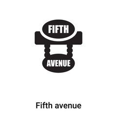 Fifth avenue icon vector isolated on white background, logo concept of Fifth avenue sign on transparent background, black filled symbol