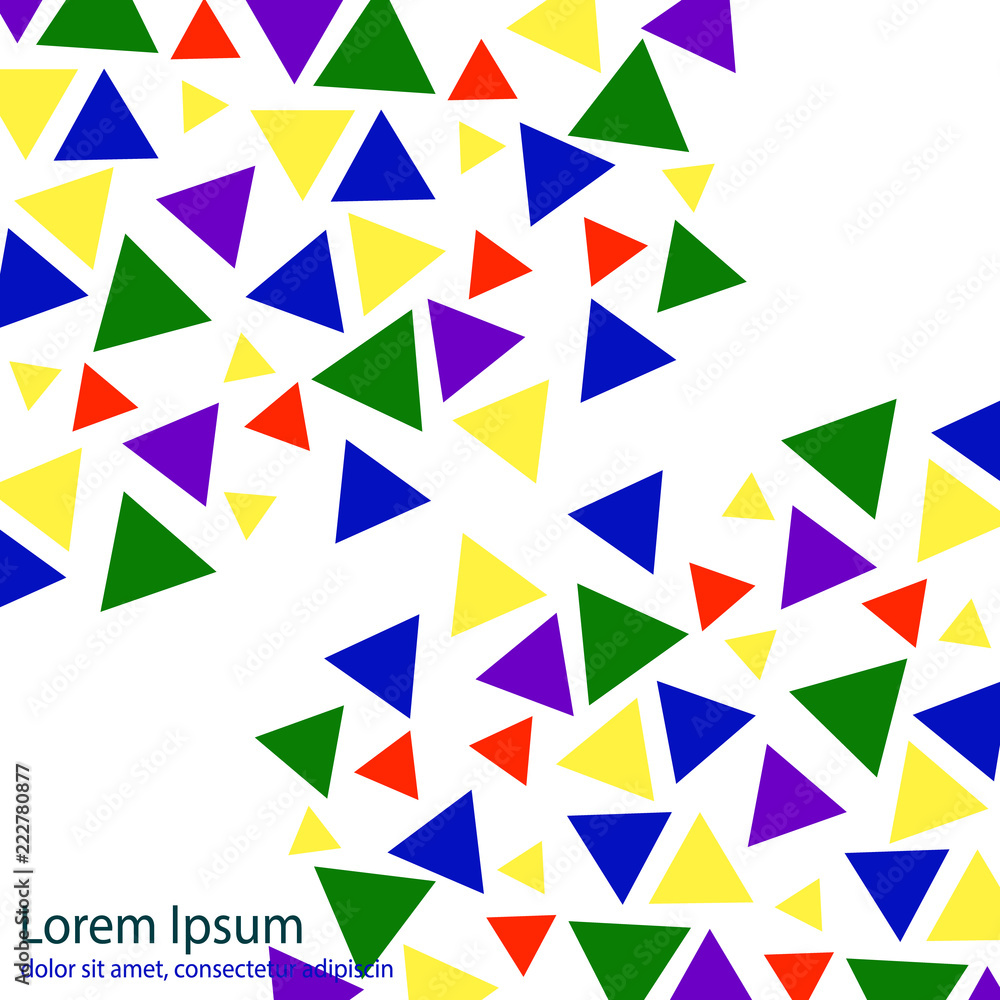Poster abstract background with colorful triangles.