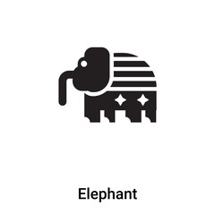 Elephant icon vector isolated on white background, logo concept of Elephant sign on transparent background, black filled symbol