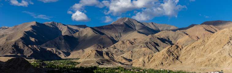Leh Ladakh Town Landscape  in Summer Leh, Ladakh, Jammu and Kashmir, India
