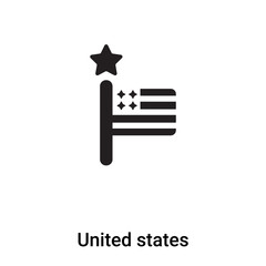 United states icon vector isolated on white background, logo concept of United states sign on transparent background, black filled symbol