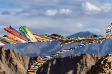 Prayer Flags Tibetan Buddhism of Leh Ladakh ,Jammu and Kashmir, India