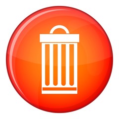 Trash can icon in red circle isolated on white background vector illustration