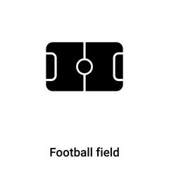 Football field icon vector isolated on white background, logo concept of Football field sign on transparent background, black filled symbol