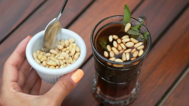 tea with nuts in Tunisian