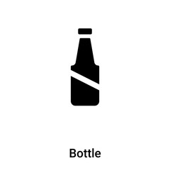 Bottle icon vector isolated on white background, logo concept of Bottle sign on transparent background, black filled symbol